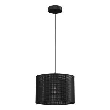 Ljuskrona med upphängningsrem LOFT SHADE 1xE27/60W/230V diameter 25 cm svart