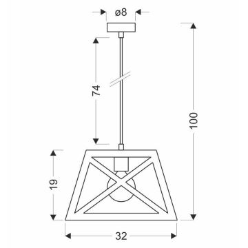 Ljusskrona med upphängningsrem  ORIGAMI 1xE27/40W/230V