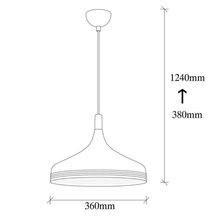 Ljusskrona med upphängningsrem  SAGLAM 1xE27/40W/230V vit 