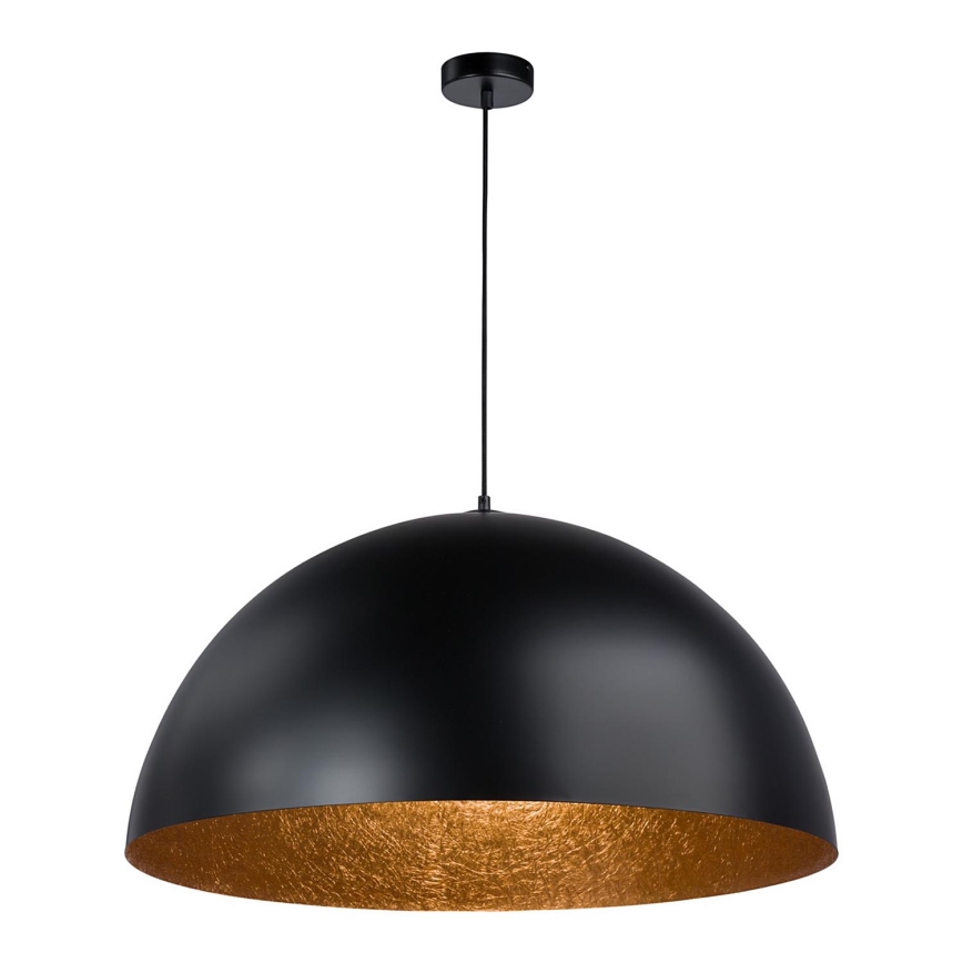 Ljuskrona med upphängningsrem SFERA 1xE27/60W/230V diameter 35 cm svart/koppar