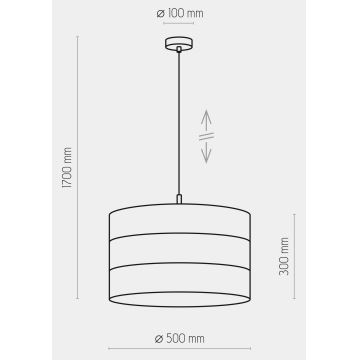 Ljusskrona med upphängningsrem  TAGO 1xE27/25W/230V svart /gyllene 