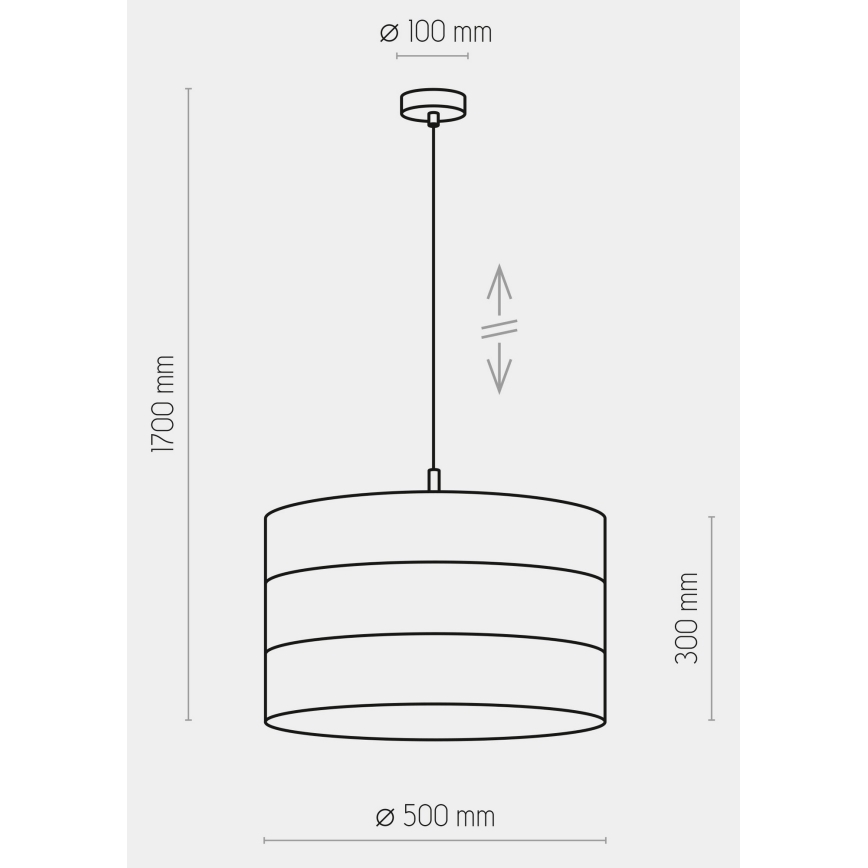 Ljusskrona med upphängningsrem  TAGO 1xE27/25W/230V svart /gyllene 