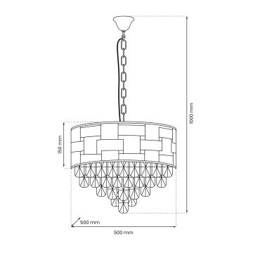 Ljuskrona på kedja LUXURIA 9xE14/40W/230V guld