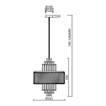 Ljuskrona på kedja MARGOT 9xE14/40W/230V krom