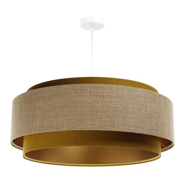 Ljuskrona på vajer DOBLO 1xE27/60W/230V diameter 60 cm guld/beige