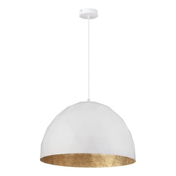 Ljusskrona med upphängningsrem  DIAMENT 1xE27/60W/230V diameter  50 cm vit /gyllene 