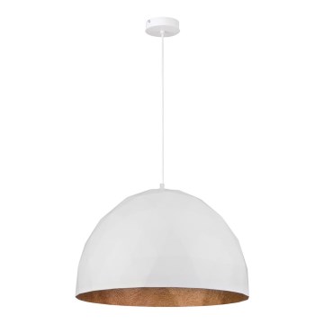 Ljusskrona med upphängningsrem  DIAMENT 1xE27/60W/230V diameter  50 cm vit /koppar