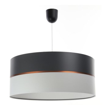 Ljusskrona med upphängningsrem  GLAM HOME 1xE27/60W/230V diameter  40 cm svart /grå