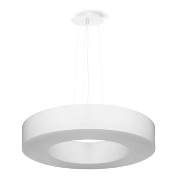 Ljusskrona med upphängningsrem  SATURNO SLIM 5xE27/60W/230V diameter  50 cm vit