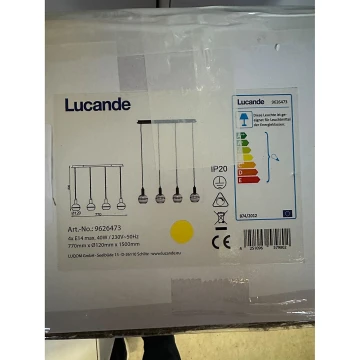 Lucande - Ljuskrona med textilsladd ABLY 4xE14/40W/230V