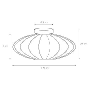 Lucide 03147/40/30 - Taklampa CORINA 1xE27/40W/230V diameter 40 cm svart