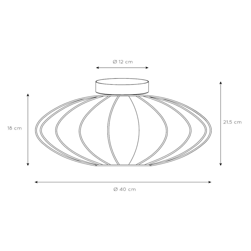 Lucide 03147/40/30 - Taklampa CORINA 1xE27/40W/230V diameter 40 cm svart