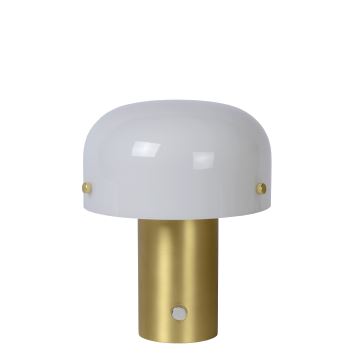 Lucide 05538/01/02 - Dimbar touch bordslampa TIMON 1xE14/10W/230V diameter 17,5 cm guld/vit