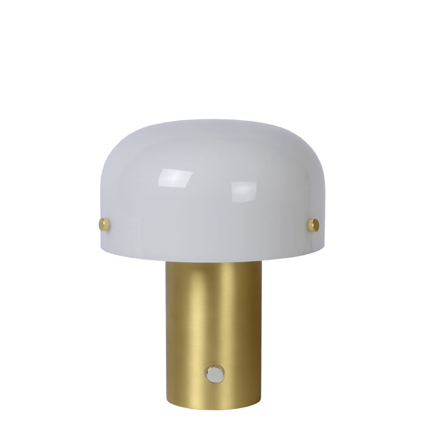 Lucide 05538/01/02 - Dimbar touch bordslampa TIMON 1xE14/10W/230V diameter 17,5 cm guld/vit