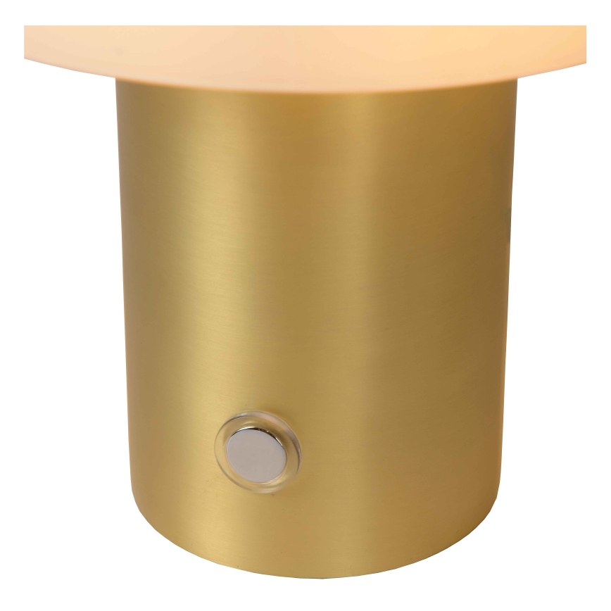 Lucide 05538/01/02 - Dimbar touch bordslampa TIMON 1xE14/10W/230V diameter 17,5 cm guld/vit