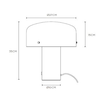 Lucide 05539/01/02 - Dimbar touch bordslampa TIMON 1xE27/25W/230V diameter 27 cm guld/vit