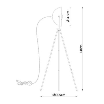 Lucide 05730/01/30 - Golvlampa ALVARO 1xE27/40W/230V