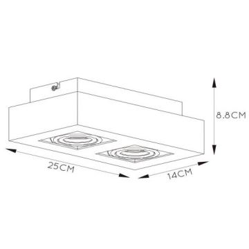 Lucide 09119/11/31 - LED ljusreglerad spotlight XIRAX 2xGU10/5W/230V