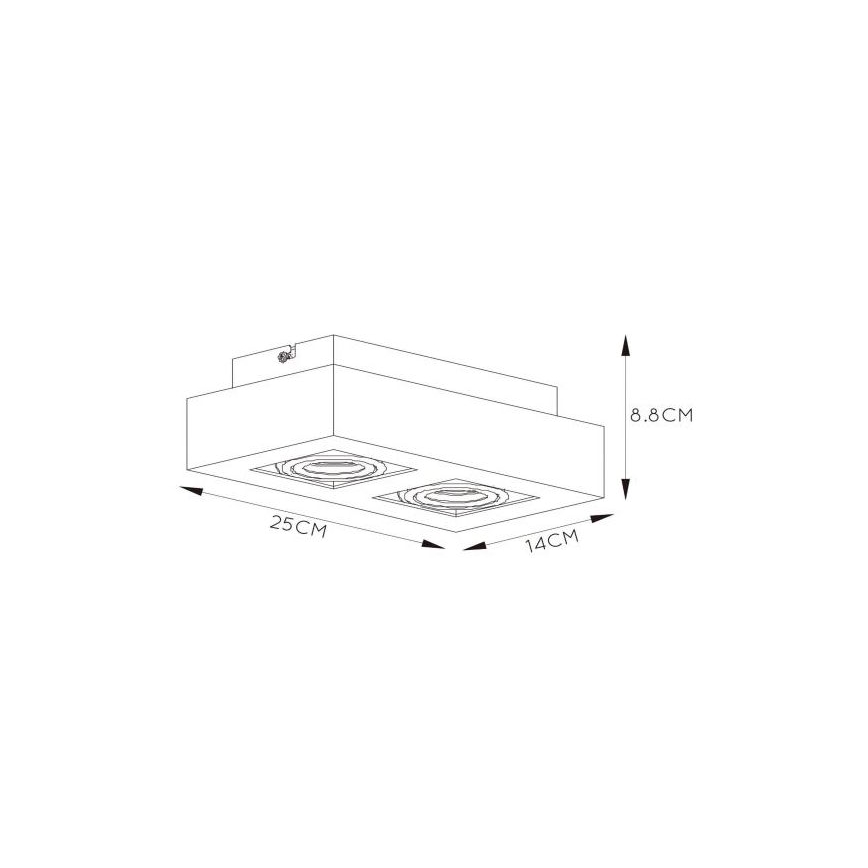 Lucide 09119/11/31 - LED ljusreglerad spotlight XIRAX 2xGU10/5W/230V