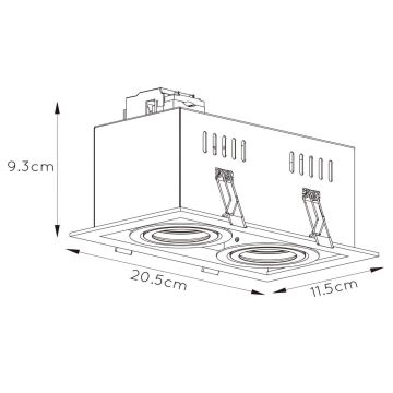 Lucide 09926/02/30 - Infälld lampa CHIMNEY 2xGU10/50W/230V svart