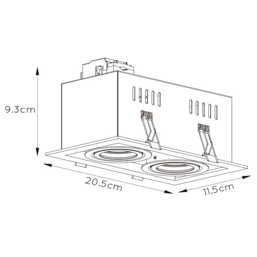 Lucide 09926/02/30 - Infälld lampa CHIMNEY 2xGU10/50W/230V svart