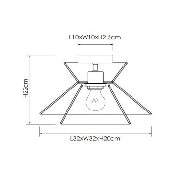 Lucide 10120/32/72 - Taklampa TASMAN 1xE27/60W/230V beige