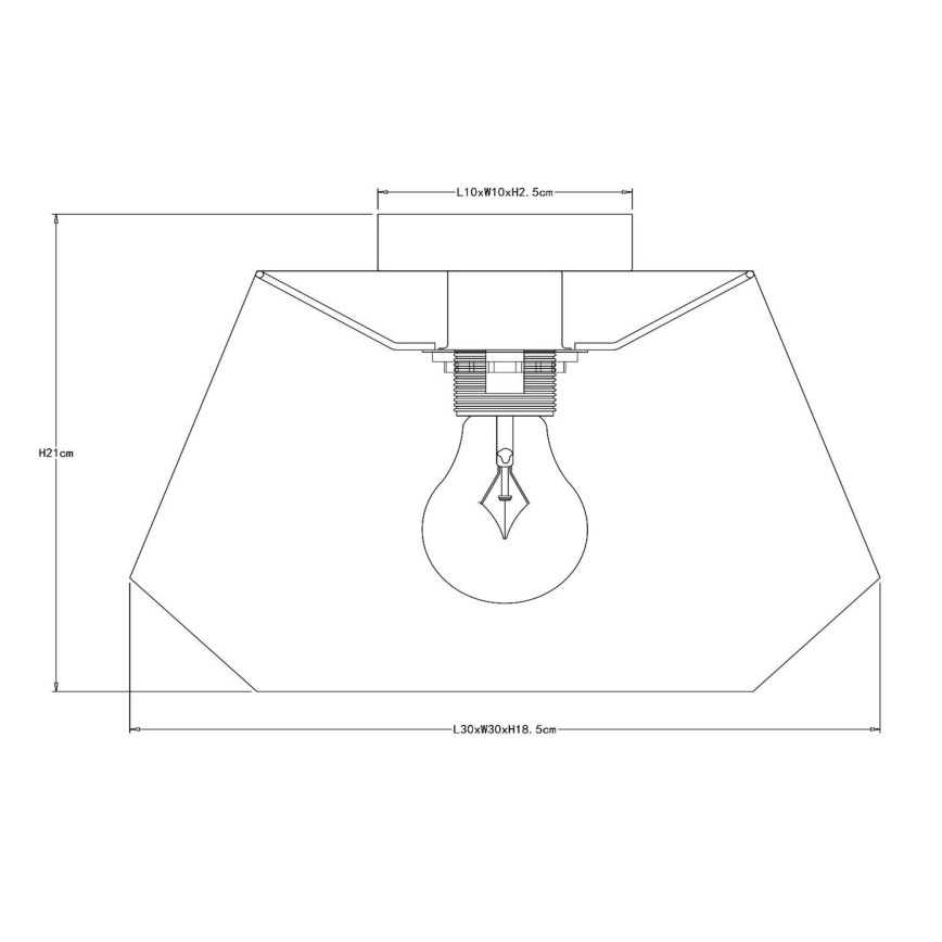 Lucide 10121/30/30 - Taklampa JESSICA 1xE27/60W/230V svart