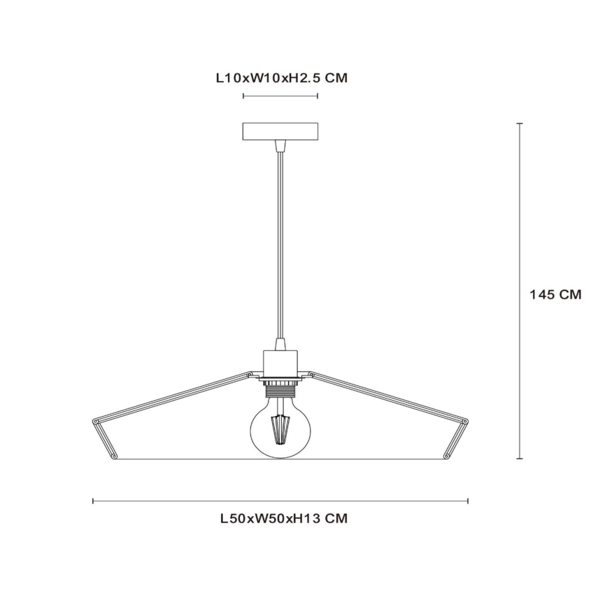 Lucide 10413/50/72 - Ljuskrona med textilsladd YUNKAI 1xE27/60W/230V diameter 50 cm brun