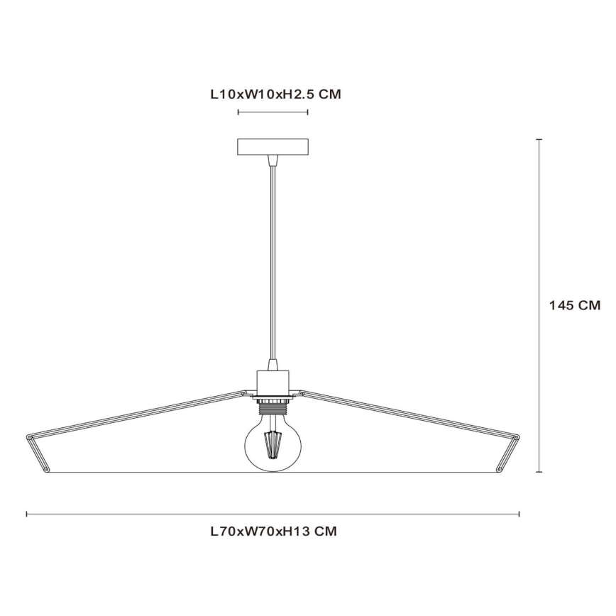 Lucide 10413/70/72 - Ljuskrona med textilsladd YUNKAI 1xE27/60W/230V diameter 70 cm brun