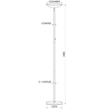 Lucide 19791/20/02 - LED Dimbar golvlampa ZENITH LED/20W/230V guld