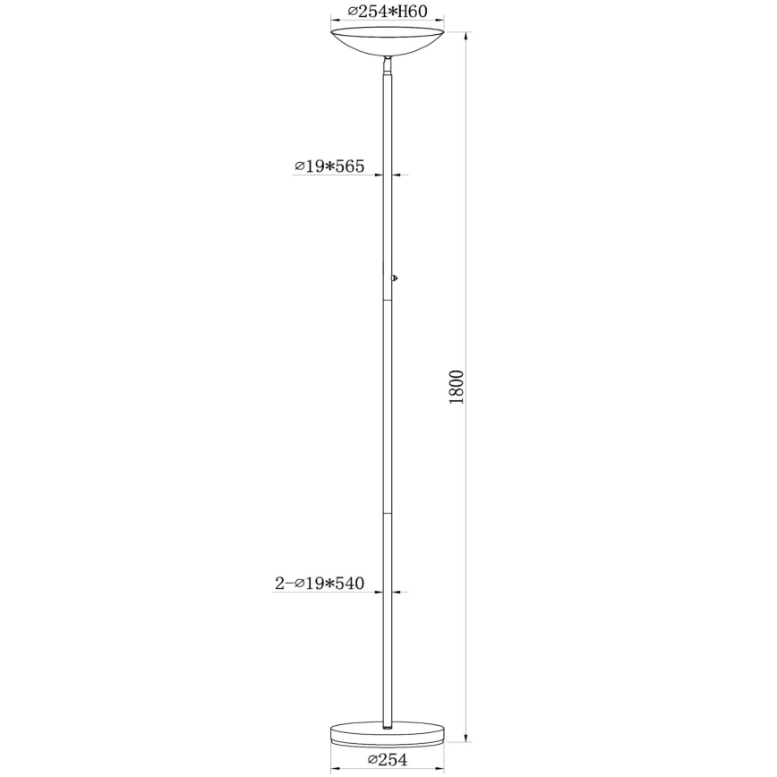 Lucide 19791/20/02 - LED Dimbar golvlampa ZENITH LED/20W/230V guld