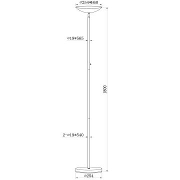 Lucide 19791/20/31 - LED Dimbar golvlampa ZENITH LED/20W/230V vit