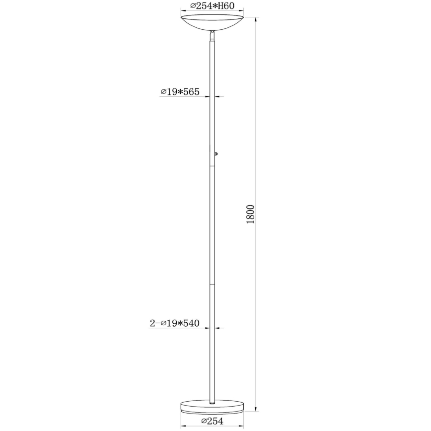 Lucide 19791/20/31 - LED Dimbar golvlampa ZENITH LED/20W/230V vit