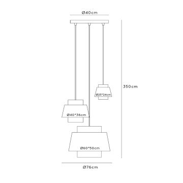 Lucide 21435/13/38 - Ljuskrona med textilsladd TRIBUTE 3xE27/40W/230V grädde