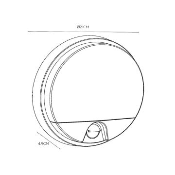 Lucide 22863/10/30 - LED Utomhus vägglampa med sensor HUPS LED/10W/230V IP54 svart