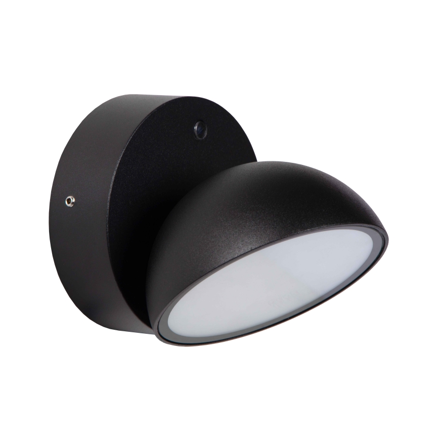 Lucide 22865/12/30 - LED Utomhus vägglampa med sensor FINN LED/12W/230V IP54 svart