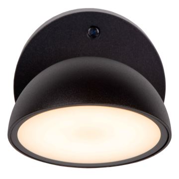 Lucide 22865/12/30 - LED Utomhus vägglampa med sensor FINN LED/12W/230V IP54 svart