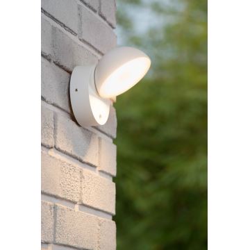 Lucide 22865/12/31 - LED Utomhus vägglampa med sensor FINN LED/12W/230V IP54 vit