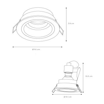 Lucide 22958/01/30 - Infälld lampa EMBED 1xGU10/50W/230V