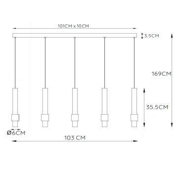 Lucide 24402/30/30 - LED ljusreglerad ljuskrona på textilsladd MARGARY 5xLED/4,2W/230V svart