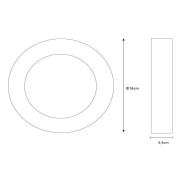 Lucide 28116/18/30 - LED ljusreglerad taklampa till badrum BRICE LED/12W/230V diameter 18 cm IP44 svart