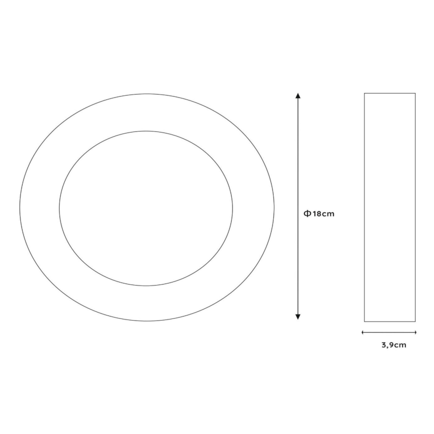 Lucide 28116/18/30 - LED ljusreglerad taklampa till badrum BRICE LED/12W/230V diameter 18 cm IP44 svart