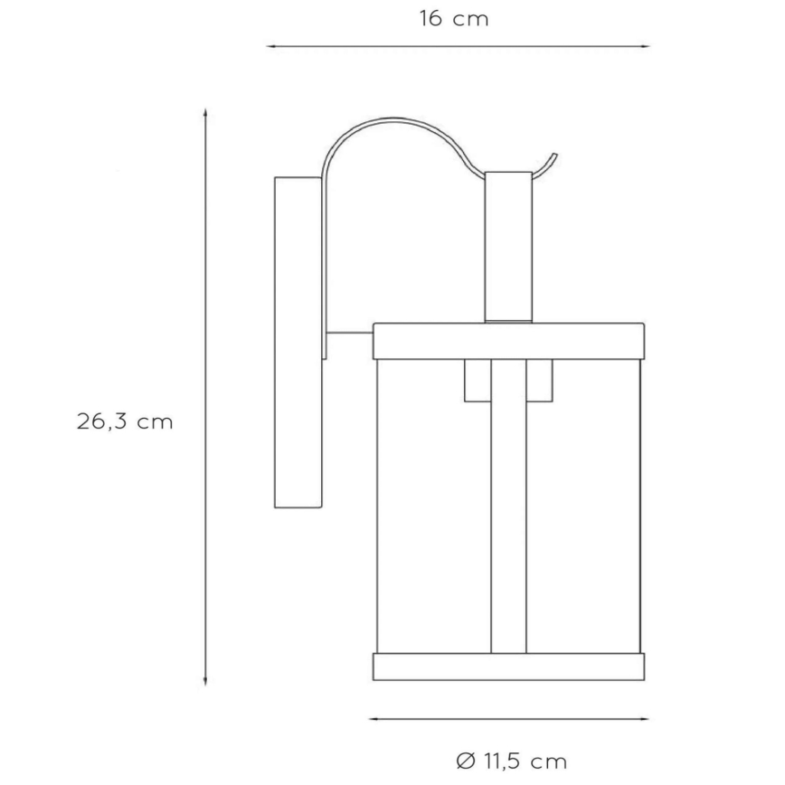 Lucide 29825/01/30 - Utomhus Väggbelysning LINDELO 1xE27/60W/230V IP23