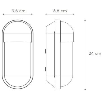 Lucide 29897/01/30 - Vägglampa för utomhusbruk CAPSULE 1xE27/15W/230V IP54