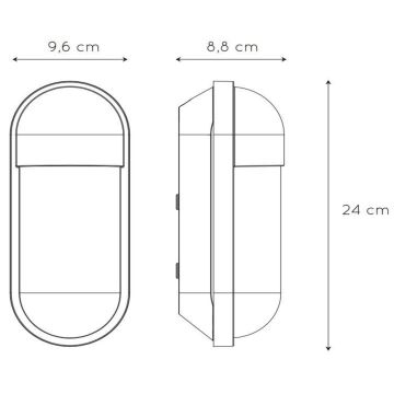 Lucide 29897/01/31 - Vägglampa för utomhusbruk CAPSULE 1xE27/15W/230V IP54