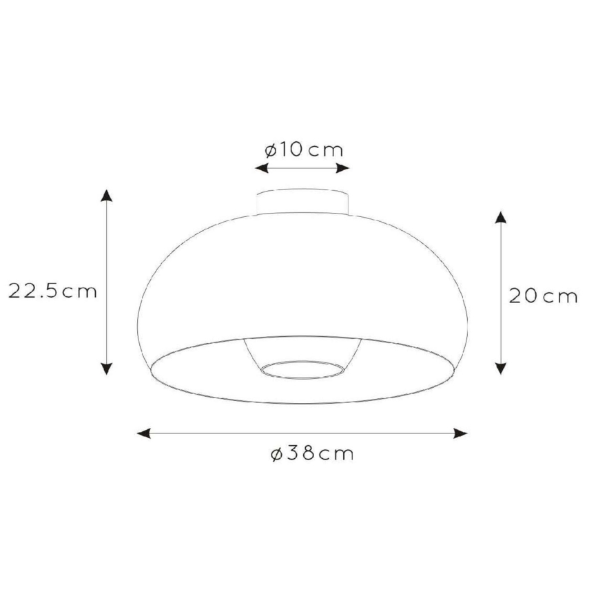 Lucide 30186/38/30 - Taklampa SHARAN 1xE27/60W/230V diameter 38 cm svart