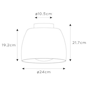 Lucide 30188/01/30 - Taklampa NOLAN 1xE27/60W/230V diameter 24 cm svart