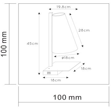 Lucide 30295/01/30 - Ljusreglerad bordslampa GREGORY 1xE27/60W/230V USB svart