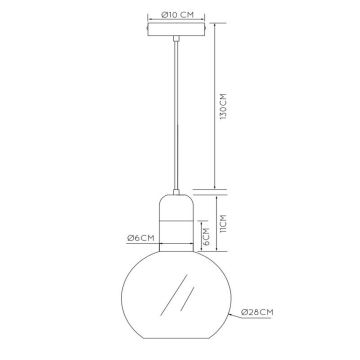 Lucide 34438/28/61 - Ljuskrona med textilsladd JULIUS 1xE27/40W/230V diameter 28 cm