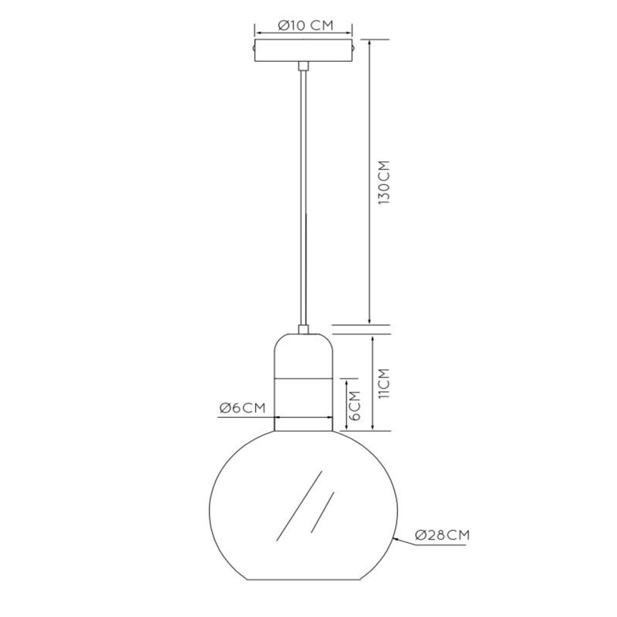 Lucide 34438/28/61 - Ljuskrona med textilsladd JULIUS 1xE27/40W/230V diameter 28 cm